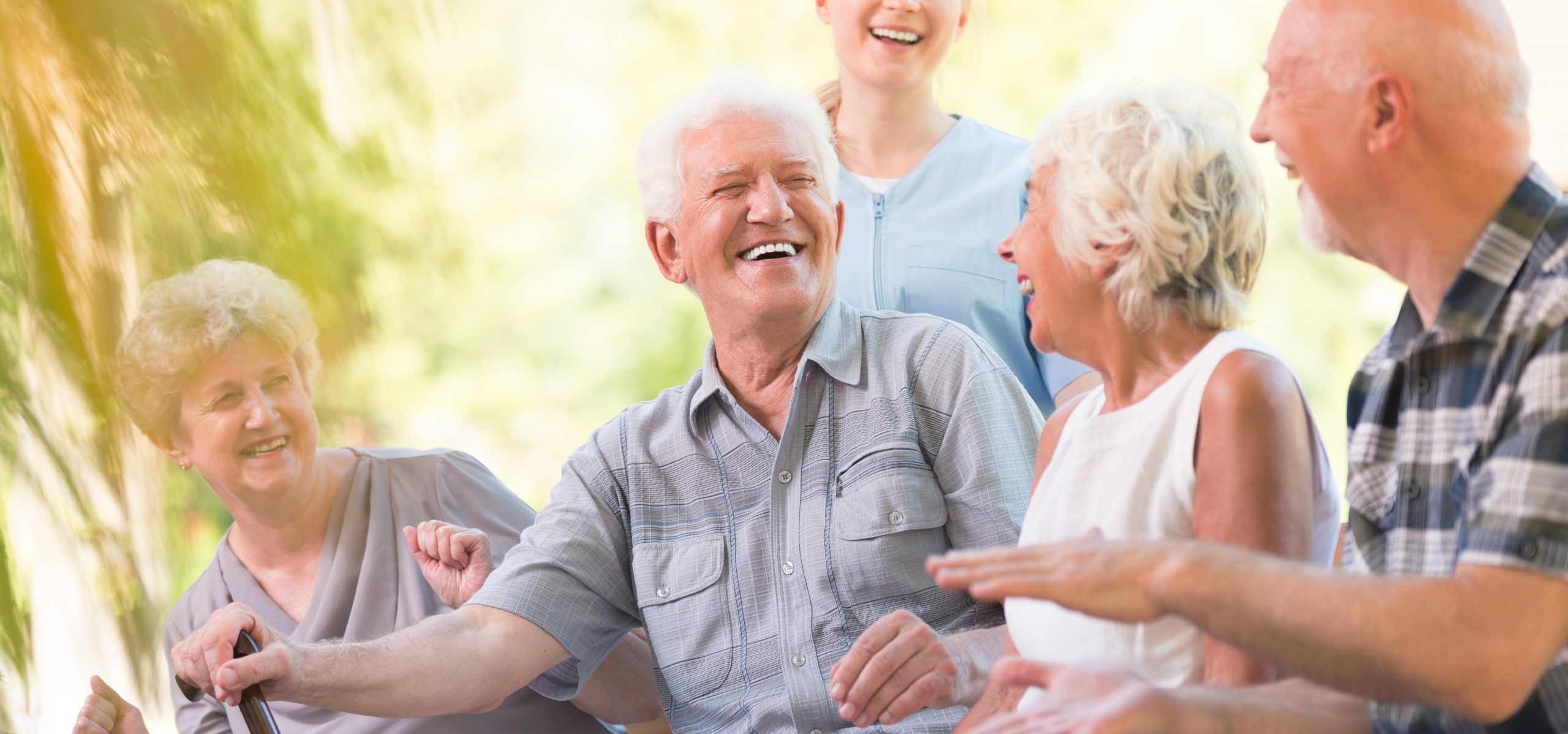 Group of smiling senior friends